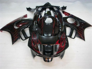 Affordable 1995-1998 Black Red Flame Honda CBR600 F3 Bike Fairings UK