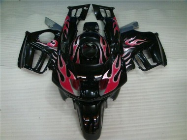 Affordable 1995-1998 Black Red Flame Honda CBR600 F3 Bike Fairing Kit UK