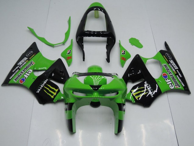 Affordable 1998-1999 Green Monster Kawasaki ZX6R Motor Bike Fairings UK
