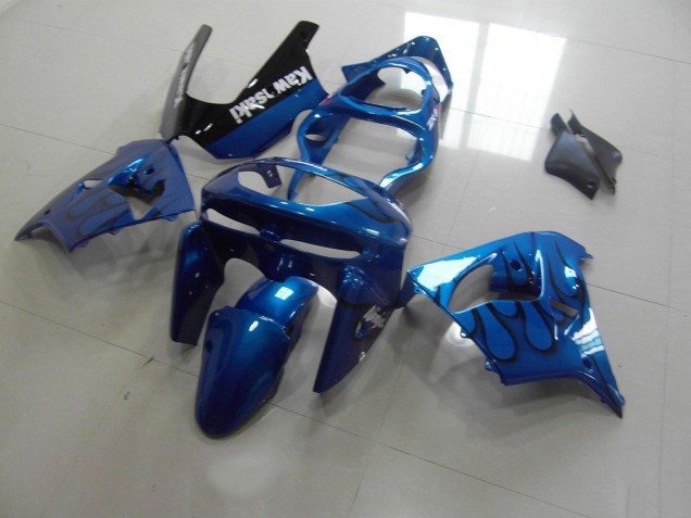 Affordable 1998-1999 Blue Black Flame Kawasaki ZX9R Motorbike Fairing UK Affordable 1998-1999 Blue Black Flame Kawasaki ZX9R Motorbike Fairing UK