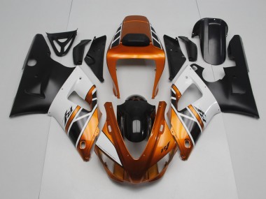 Affordable 1998-1999 Gold White Black Yamaha YZF R1 Motorcycle Fairing Kits UK