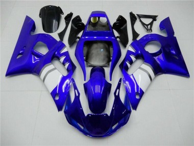 Affordable 1998-2002 Blue White Yamaha YZF R6 Motorcycle Fairings Kits UK