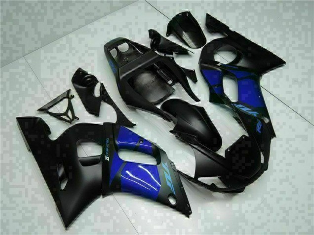 Affordable 1998-2002 Blue Black Yamaha YZF R6 Bike Fairing Kit UK