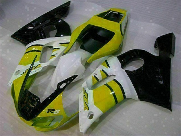 Affordable 1998-2002 Yellow White Yamaha YZF R6 Motorcycle Fairings Kits UK