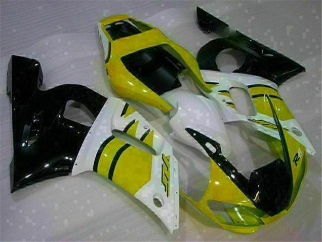 Affordable 1998-2002 Yellow White Yamaha YZF R6 Motorcycle Fairings Kits UK