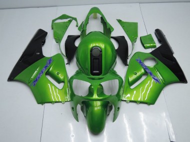 Affordable 2000-2001 Green and Black Kawasaki ZX12R Motorcycle Fairing Kits UK