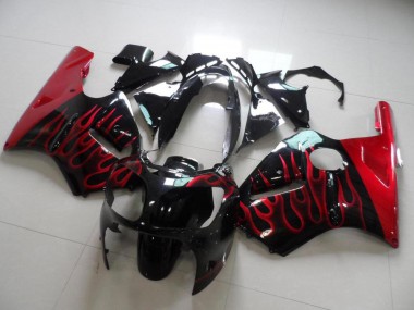 Affordable 2000-2001 Red Flame Kawasaki ZX12R Motorbike Fairing UK