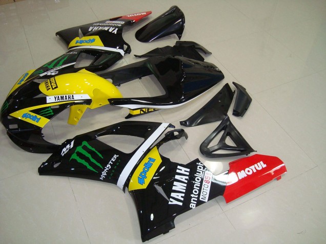 Affordable 2000-2001 Yellow Monster Yamaha YZF R1 Motorcycle Fairings Kits UK