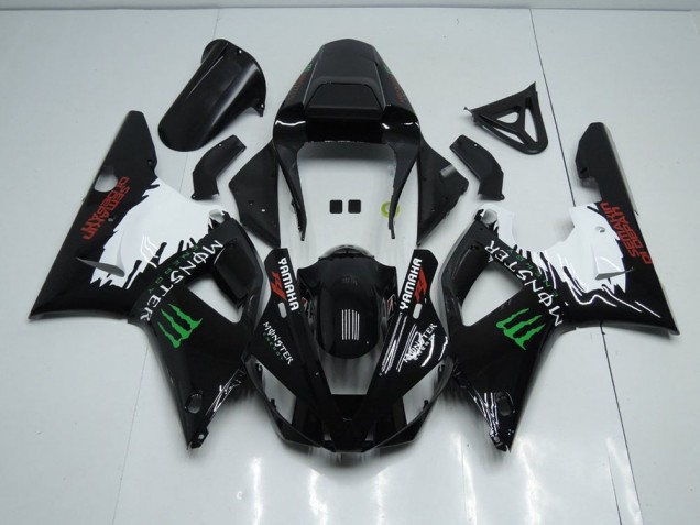 Affordable 2000-2001 Black White Monster Yamaha YZF R1 Bike Fairing UK Affordable 2000-2001 Black White Monster Yamaha YZF R1 Bike Fairing UK
