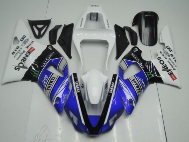 Affordable 2000-2001 Blue White ENEOS Monster Yamaha YZF R1 Motor Bike Fairings UK