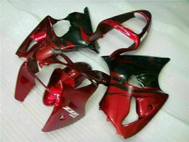 Affordable 2000-2002 Red Black Kawasaki ZX6R Bike Fairing Kit UK