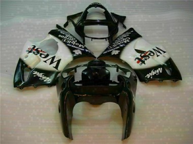 Affordable 2000-2002 Black West Ninja Kawasaki ZX6R Motorcycle Fairings Kits UK