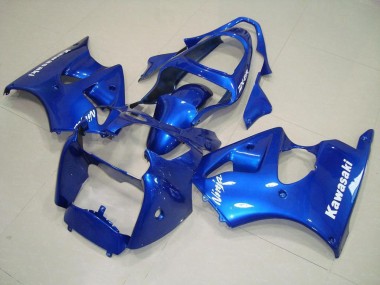 Affordable 2000-2002 Blue with White Decals Kawasaki ZX6R Motorcycle Replacement Fairings UK