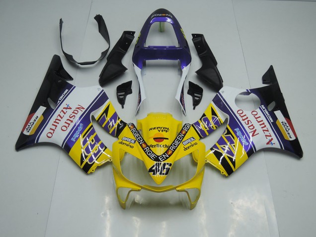 Affordable 2001-2003 Yellow White Nastro Azzurro Honda CBR600 F4i Motorbike Fairing UK Affordable 2001-2003 Yellow White Nastro Azzurro Honda CBR600 F4i Motorbike Fairing UK