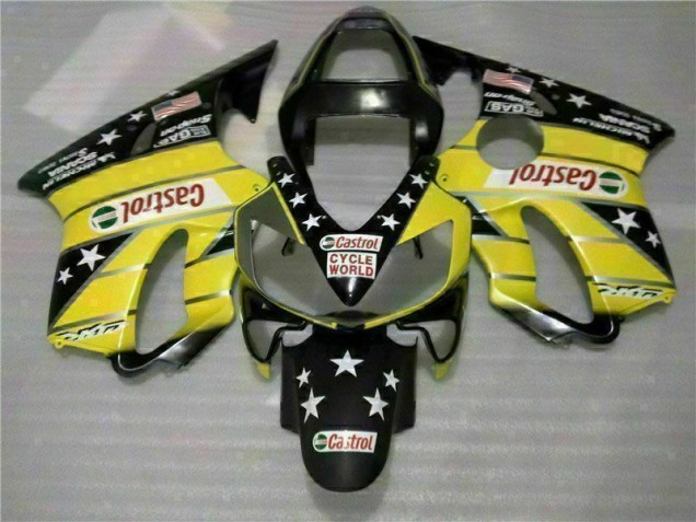 Affordable 2001-2003 Yellow Black Castrol Cycle World Honda CBR600 F4i Motorcycle Bodywork UK Affordable 2001-2003 Yellow Black Castrol Cycle World Honda CBR600 F4i Motorcycle Bodywork UK