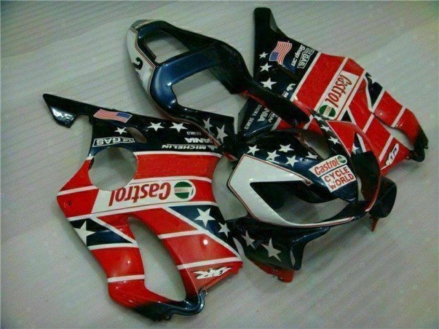 Affordable 2001-2003 Red White Blue Castrol Cycle World Honda CBR600 F4i Motorcycle Fairings Kits UK Affordable 2001-2003 Red White Blue Castrol Cycle World Honda CBR600 F4i Motorcycle Fairings Kits UK