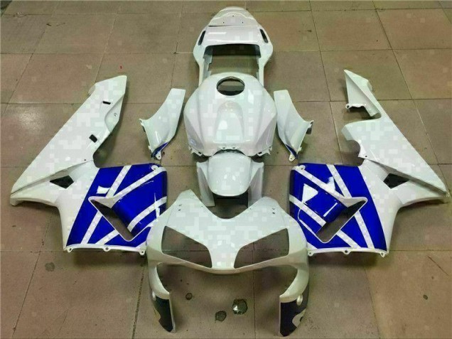 Affordable 2003-2004 White Blue Honda CBR600RR Bike Fairings UK Affordable 2003-2004 White Blue Honda CBR600RR Bike Fairings UK