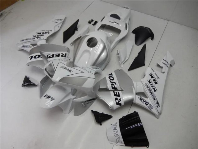 Affordable 2003-2004 Silver White Black Repsol Honda CBR600RR Motorcycle Fairings Kit UK