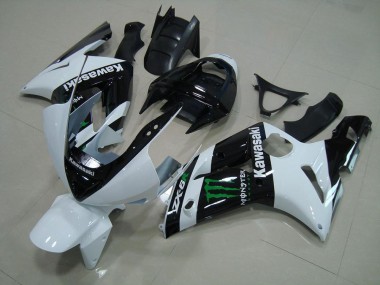 Affordable 2003-2004 White Monster Kawasaki ZX6R Motorbike Fairing Kits UK