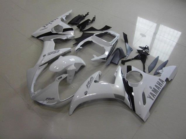 Affordable 2003-2005 White and Grey Decals Yamaha YZF R6 Bike Fairing Kit UK