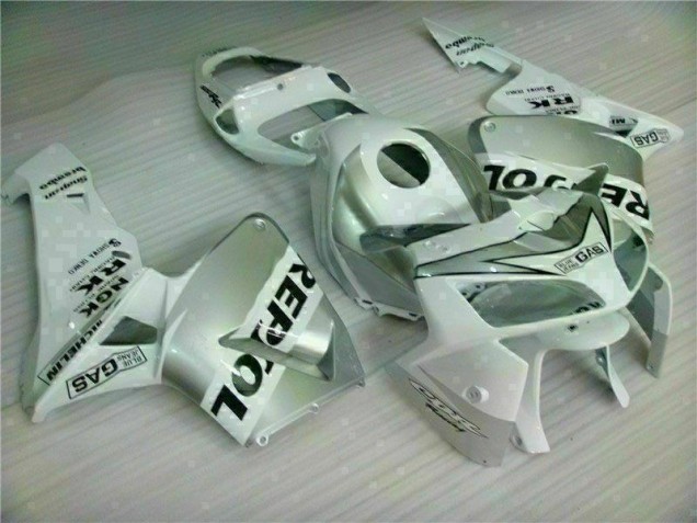 Affordable 2005-2006 White Repsol Honda CBR600RR Motorbike Fairing Kits UK