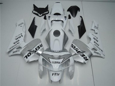 Affordable 2005-2006 White Silver Black Repsol Honda CBR600RR Motorbike Fairing UK