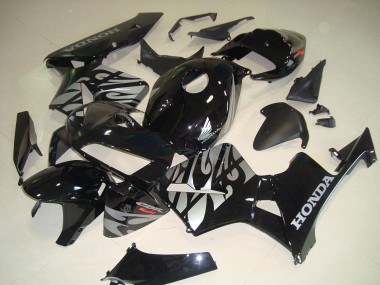 Affordable 2005-2006 Black White Flame Honda CBR600RR Bike Fairing UK