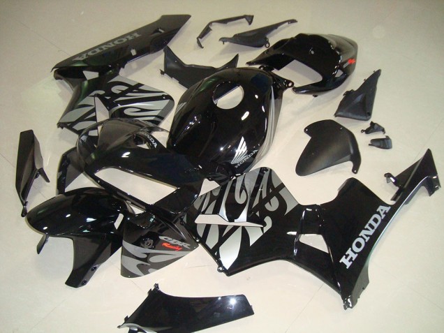 Affordable 2005-2006 Black White Flame Honda CBR600RR Bike Fairing UK