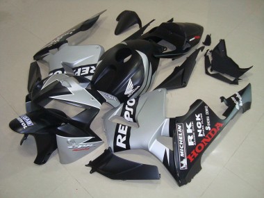Affordable 2005-2006 Matte Black Silver Repsol Honda CBR600RR Bike Fairings UK