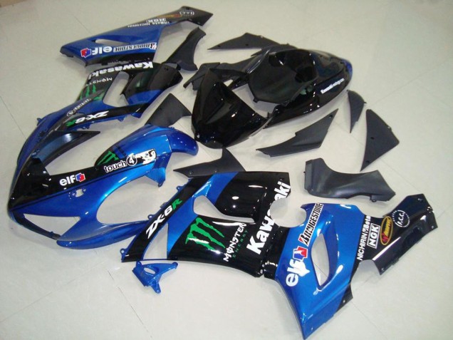 Affordable 2005-2006 Blue Monster Kawasaki ZX6R Moto Fairings UK