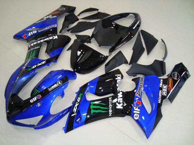 Affordable 2005-2006 Candy Blue Monster Kawasaki ZX6R Motorcycle Fairing Kits UK Affordable 2005-2006 Candy Blue Monster Kawasaki ZX6R Motorcycle Fairing Kits UK
