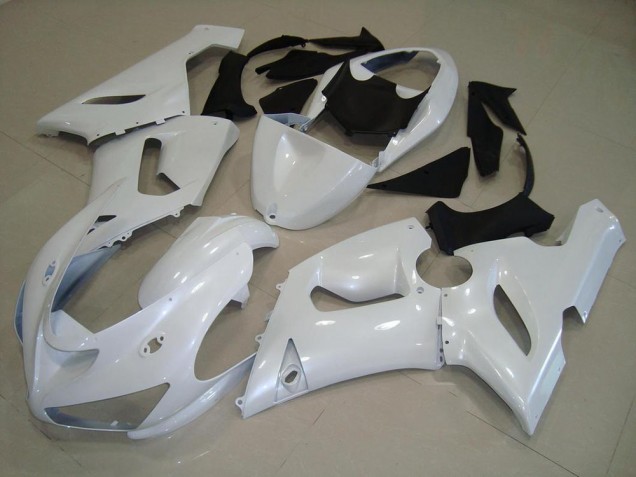 Affordable 2005-2006 Dark Pearl White Kawasaki ZX6R Motorbike Fairing UK
