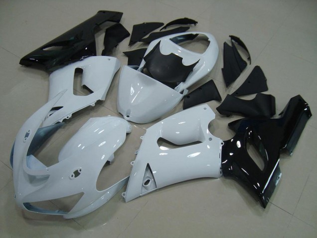 Affordable 2005-2006 White Black Kawasaki ZX6R Replacement Motorcycle Fairings UK