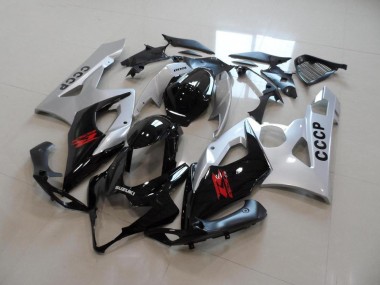 Affordable 2005-2006 Silver Black Suzuki GSXR 1000 Moto Fairings UK