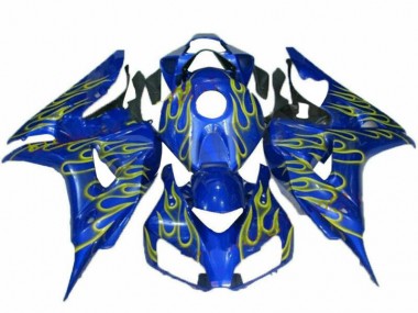 Affordable 2006-2007 Yellow Flame Blue Honda CBR1000RR Replacement Fairings UK