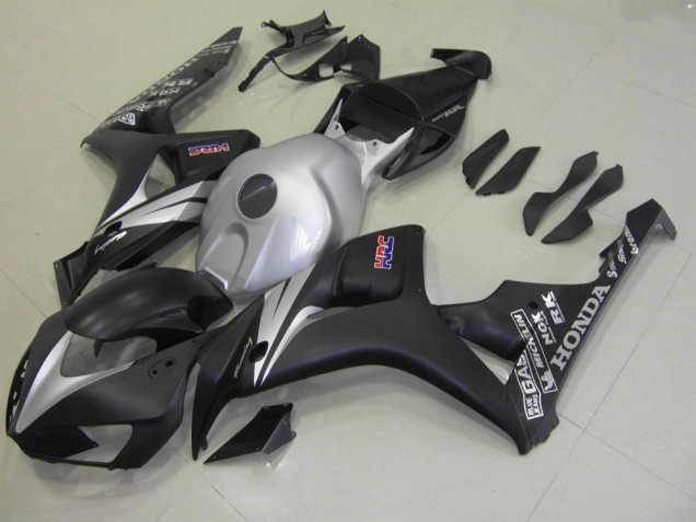 Affordable 2006-2007 Matte Black Silver Honda CBR1000RR Motorcycle Fairing Kit UK