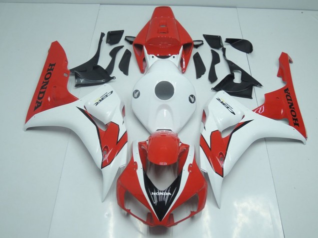 Affordable 2006-2007 Orange Red and White Honda CBR1000RR Moto Fairings UK