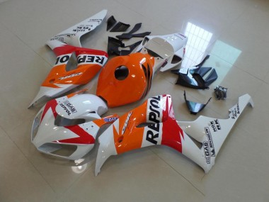Affordable 2006-2007 White and Orange Repsol Honda CBR1000RR Replacement Motorcycle Fairings UK