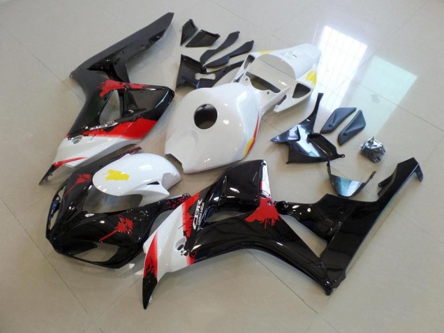 Affordable 2006-2007 White Black with No Sticker Honda CBR1000RR Bike Fairing Kit UK