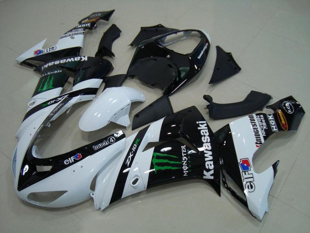 Affordable 2006-2007 White Monster Kawasaki ZX10R Motorcycle Bodywork UK Affordable 2006-2007 White Monster Kawasaki ZX10R Motorcycle Bodywork UK