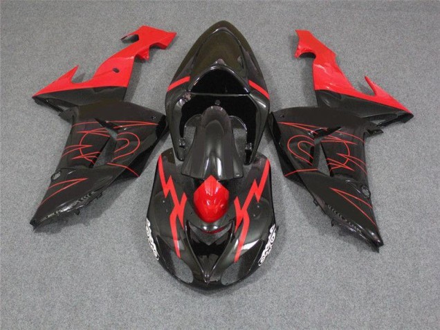 Affordable 2006-2007 Black Red Kawasaki ZX10R Motorcycle Fairings UK