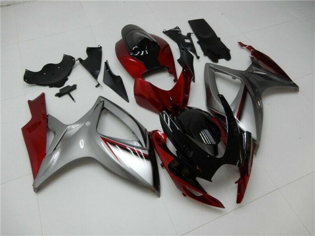 Affordable 2006-2007 Red Silver Suzuki GSXR 600/750 Bike Fairing Kit UK Affordable 2006-2007 Red Silver Suzuki GSXR 600/750 Bike Fairing Kit UK