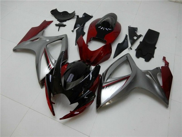 Affordable 2006-2007 Red Silver Suzuki GSXR 600/750 Bike Fairing Kit UK Affordable 2006-2007 Red Silver Suzuki GSXR 600/750 Bike Fairing Kit UK