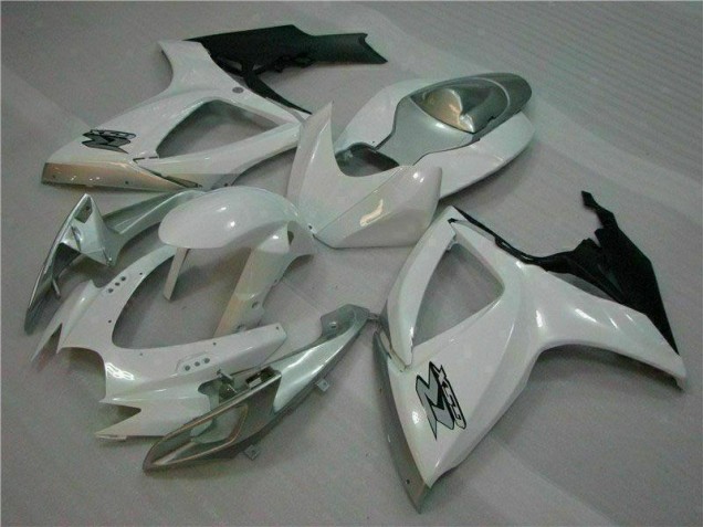 Affordable 2006-2007 White Silver Suzuki GSXR 600/750 Motorcycle Fairings Kit UK Affordable 2006-2007 White Silver Suzuki GSXR 600/750 Motorcycle Fairings Kit UK