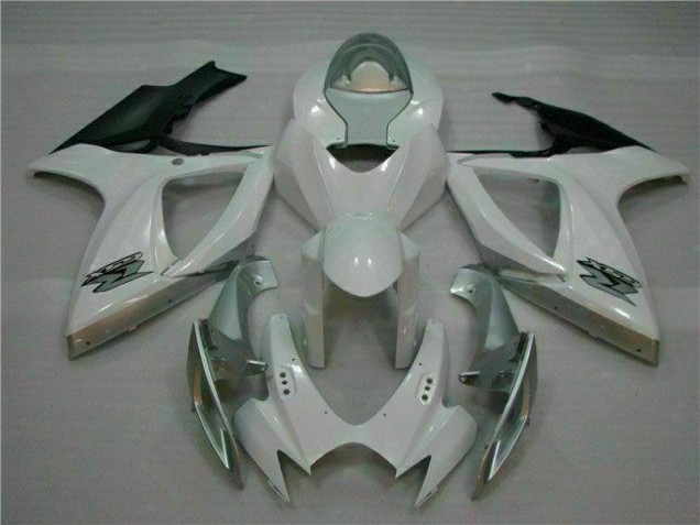 Affordable 2006-2007 White Silver Suzuki GSXR 600/750 Motorcycle Fairings Kit UK Affordable 2006-2007 White Silver Suzuki GSXR 600/750 Motorcycle Fairings Kit UK