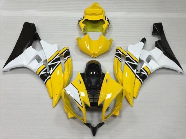 Affordable 2006-2007 Yellow White Black Yamaha YZF R6 Motorbike Fairing Kits UK