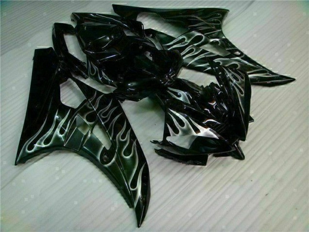 Affordable 2006-2007 Silver Flame Black Yamaha YZF R6 Motor Fairings UK