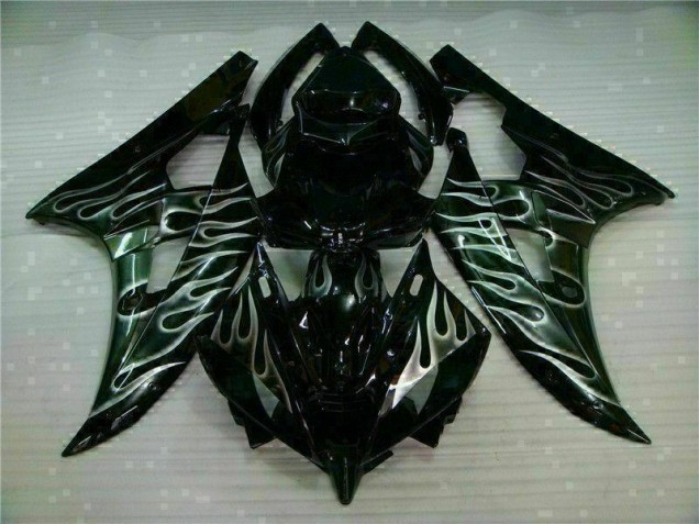 Affordable 2006-2007 Silver Flame Black Yamaha YZF R6 Motor Fairings UK