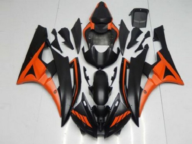 Affordable 2006-2007 Orange Black Yamaha YZF R6 Bike Fairings UK