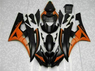 Affordable 2006-2007 Orange Black Yamaha YZF R6 Bike Fairing UK